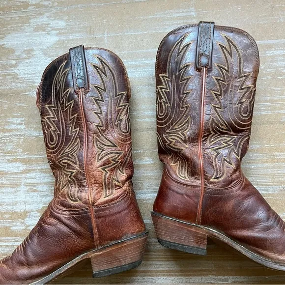 Lucchese Chocolate Mad Dog Snip Toe Cowboy Boots Western Rodeo NFR Womens 7