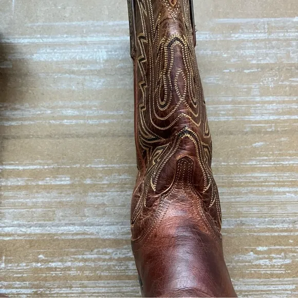 Lucchese Chocolate Mad Dog Snip Toe Cowboy Boots Western Rodeo NFR Womens 7