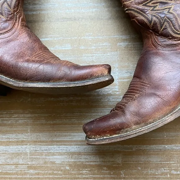 Lucchese Chocolate Mad Dog Snip Toe Cowboy Boots Western Rodeo NFR Womens 7