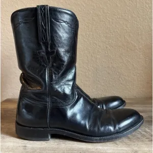 Lucchese Classic Black Roper Western Boots Men's Size 10 B