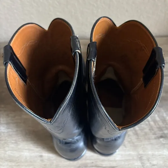 Lucchese Classic Black Roper Western Boots Men's Size 10 B