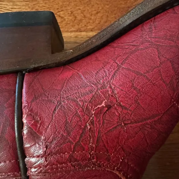 Lucchese Red Leather Cowboy Boots