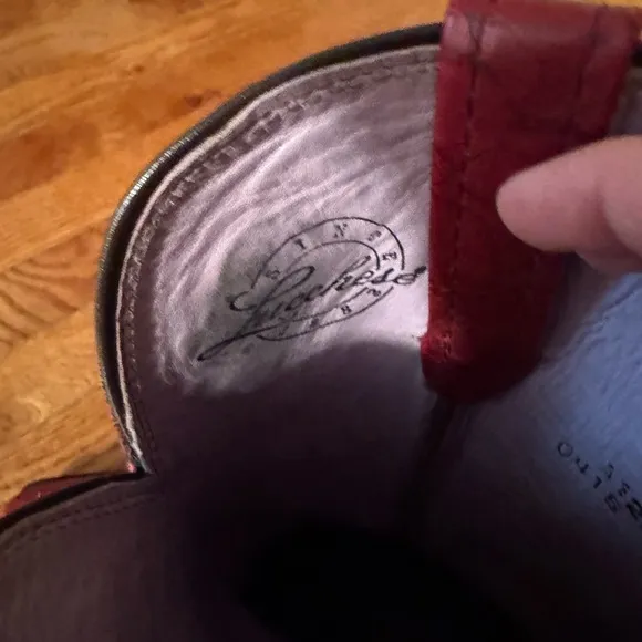 Lucchese Red Leather Cowboy Boots