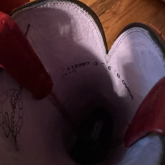 Lucchese Red Leather Cowboy Boots
