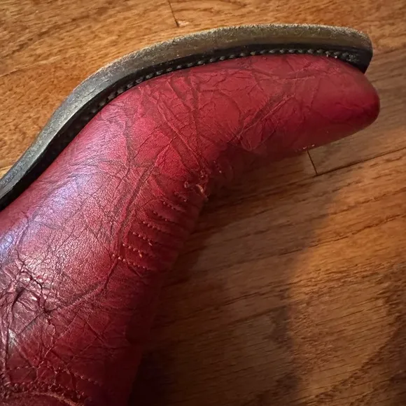 Lucchese Red Leather Cowboy Boots