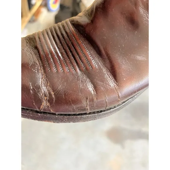 Lucchese Seville Classic Cowboy Boots Size 9D Brown Goatskin Leather USA made