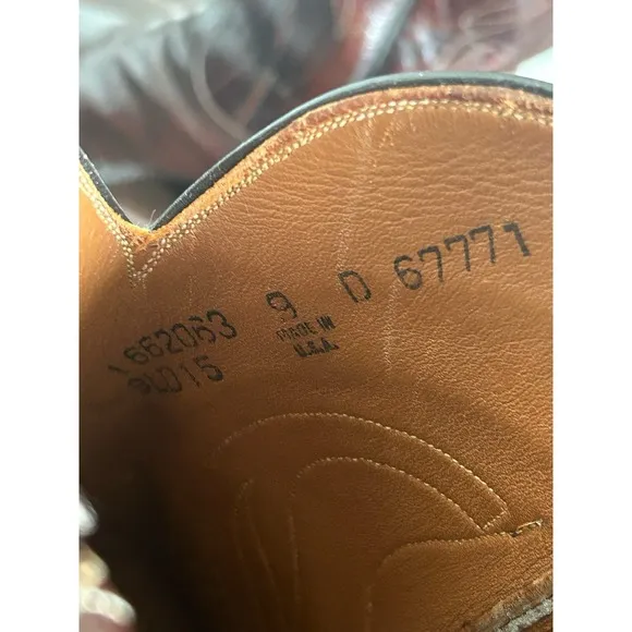 Lucchese Seville Classic Cowboy Boots Size 9D Brown Goatskin Leather USA made