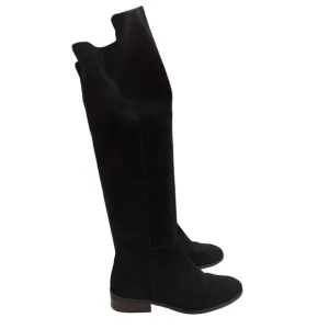 Lucky Brand Calypso Women's Size 6M Black Leather Suede Over The Knee Tall Boots