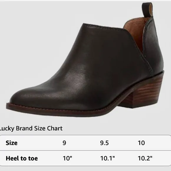 Lucky Brand Fayth Leather Ankle Boots Black Booties Slip On Boho Shoes Women’s 9
