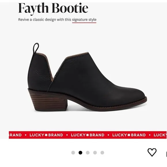 Lucky Brand Fayth Leather Ankle Boots Black Booties Slip On Boho Shoes Women’s 9