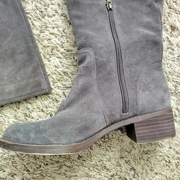 Lucky Brand hanover grey suede zipper boots sz 9