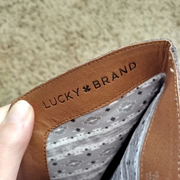 Lucky Brand hanover grey suede zipper boots sz 9