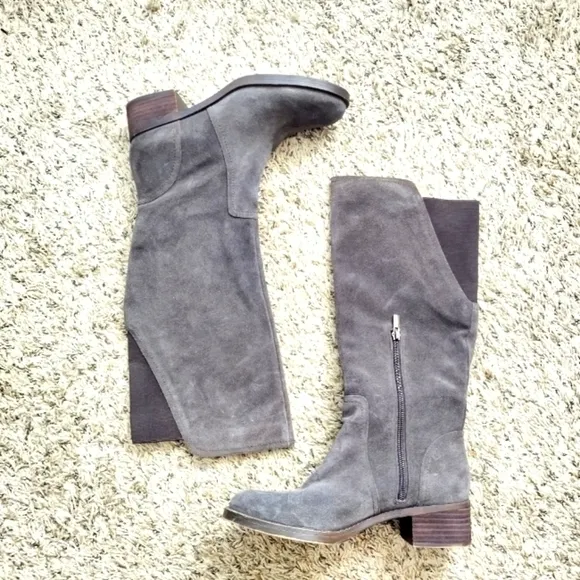 Lucky Brand hanover grey suede zipper boots sz 9