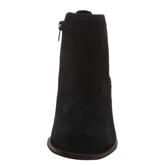 Lucky Brand Lilye Suede and Block Heel Boots in Black and Brown Size 10 NWT