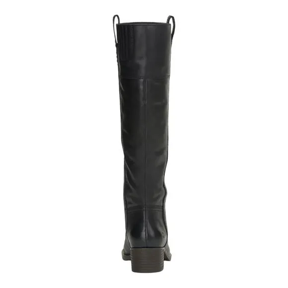 Lucky Brand Women's Hybiscus Knee High Leather Riding Boots Black Size 8 1/2
