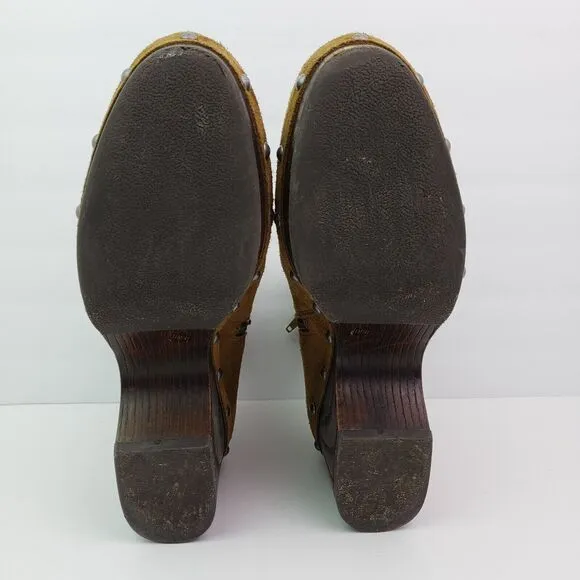 Lucky Brand Yasamin Womens Size 11 Tapenade Taupe Suede Studded 3&quot; Booties Boots