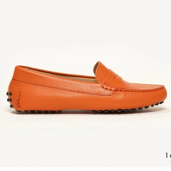 M. Gemi Leather The Pastoso loafers in Orangina , size 7.5