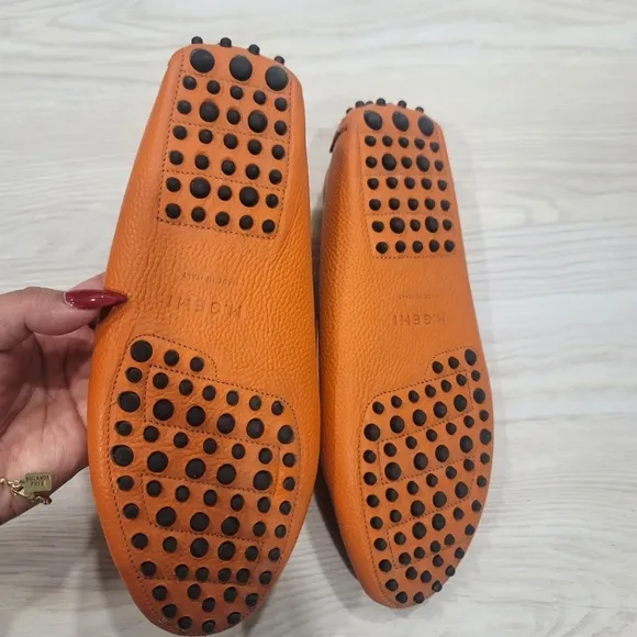M. Gemi Leather The Pastoso loafers in Orangina , size 7.5