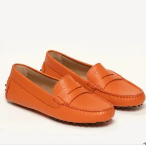 M. Gemi Leather The Pastoso loafers in Orangina , size 7.5