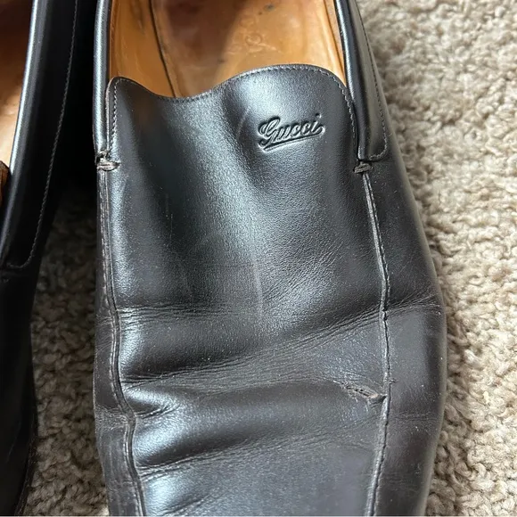 M Vintage Gucci Dark Brown Genuine Leather Goodyear Loafers Size 9.5 |F20