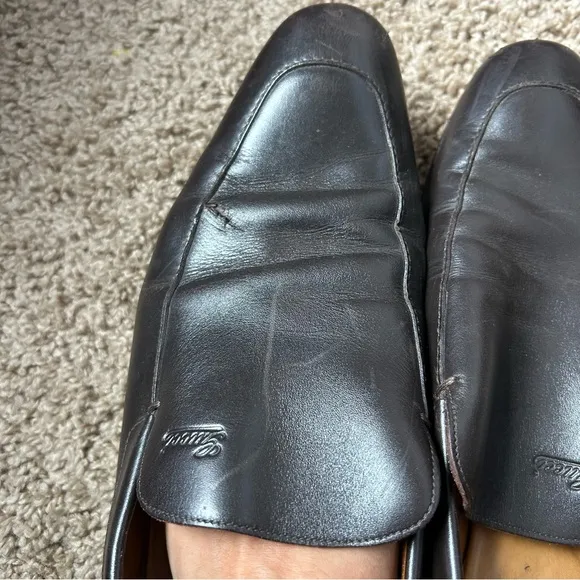 M Vintage Gucci Dark Brown Genuine Leather Goodyear Loafers Size 9.5 |F20