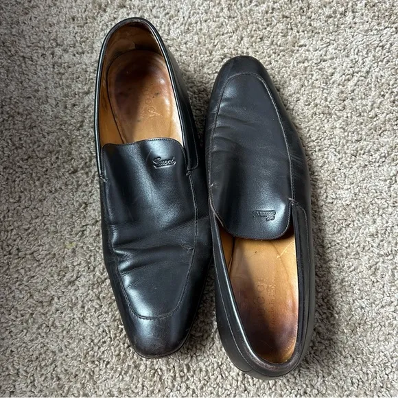 M Vintage Gucci Dark Brown Genuine Leather Goodyear Loafers Size 9.5 |F20