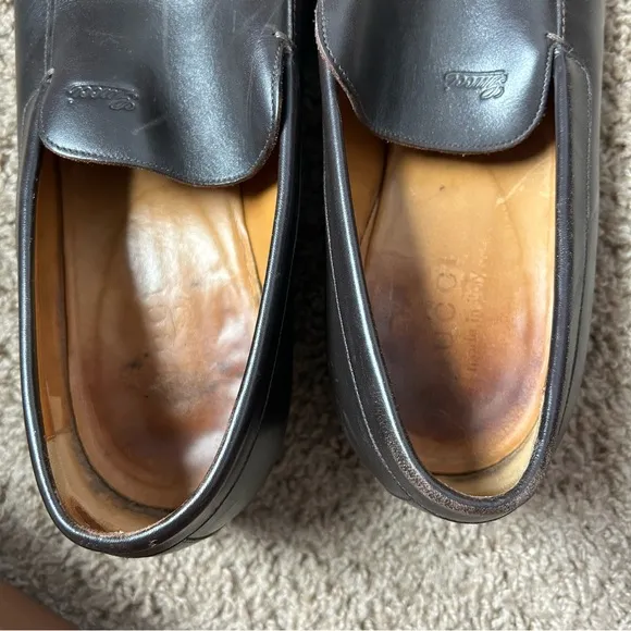 M Vintage Gucci Dark Brown Genuine Leather Goodyear Loafers Size 9.5 |F20