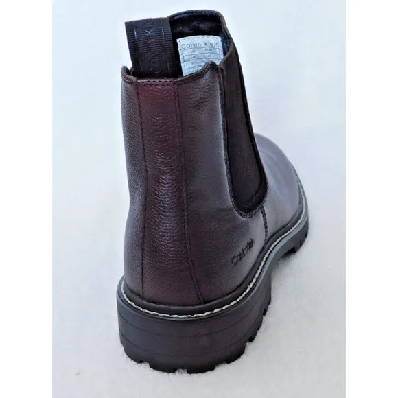 M1 Calvin Klein Dark Brown Men's Letrel Almo Boots Size 8