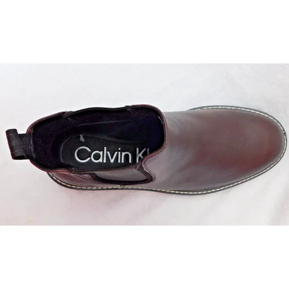 M1 Calvin Klein Dark Brown Men's Letrel Almo Boots Size 8