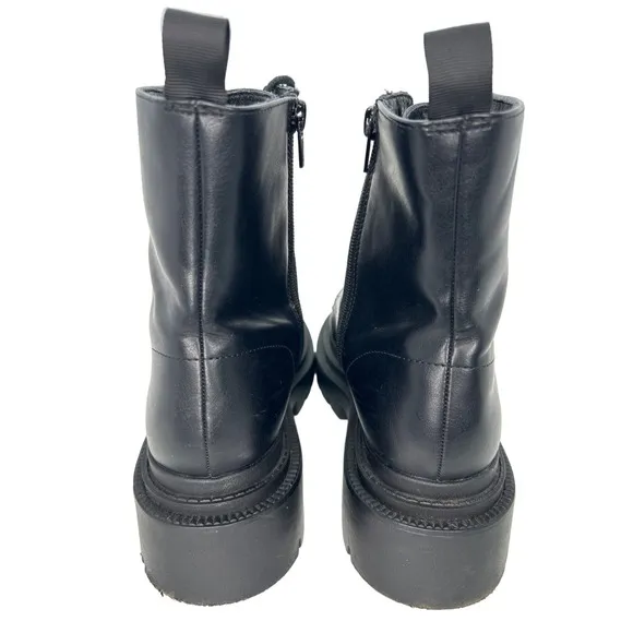 Madden Girl Combat Boots Lug Sole Lace Up Ankle Booties Black Fashion Boots sz 9