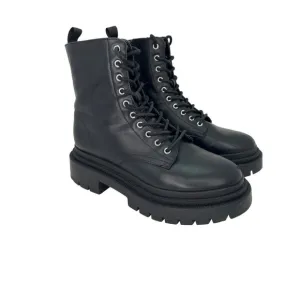 Madden Girl Combat Boots Lug Sole Lace Up Ankle Booties Black Fashion Boots sz 9