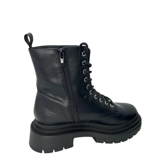 Madden Girl Combat Boots Lug Sole Lace Up Ankle Booties Black Fashion Boots sz 9