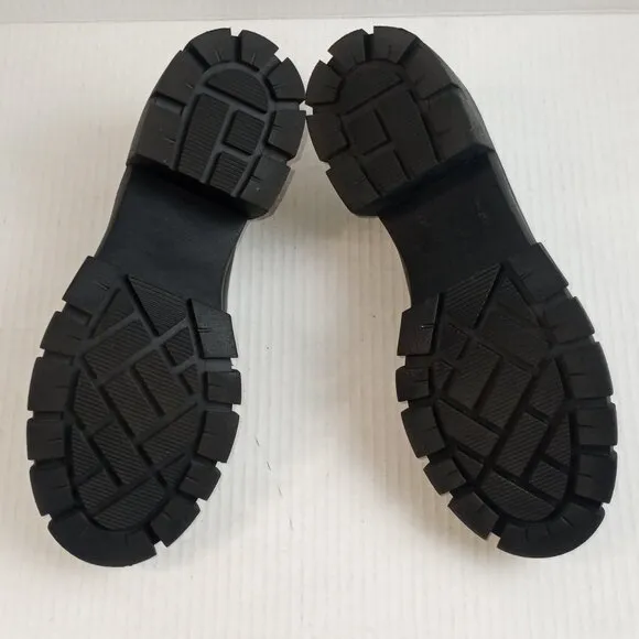 Madden Girl Hoxtonn Black Lug Chunky Heel Loafers