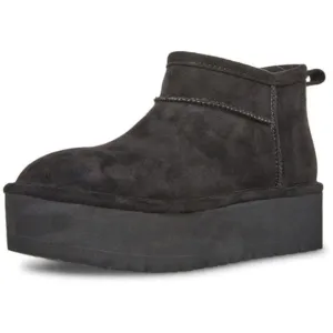 Madden Girl Women's Embracce Fleece Shearling Lined Ankle Boot Size 10 M BLACK