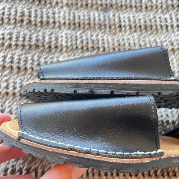 Made in Spain Menorquina d’ESTIU sandals leather sling back black tan sandals