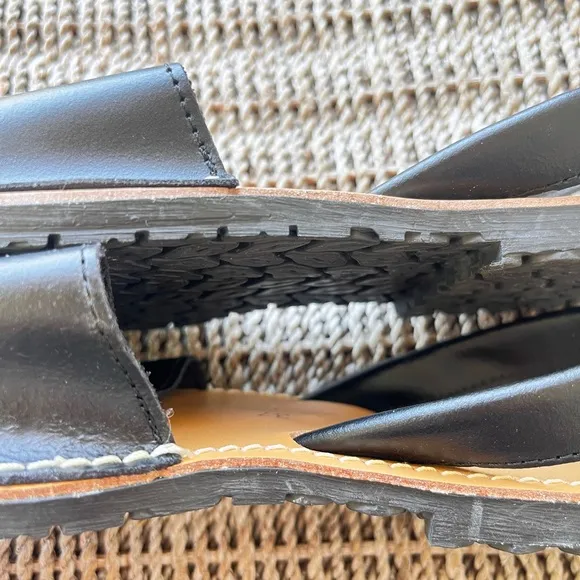 Made in Spain Menorquina d’ESTIU sandals leather sling back black tan sandals