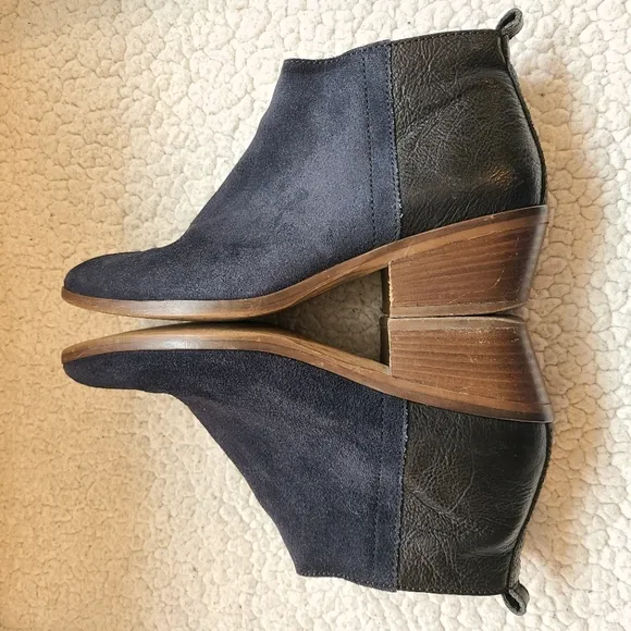 Madewell ankle boots 39101 black suede and leather
