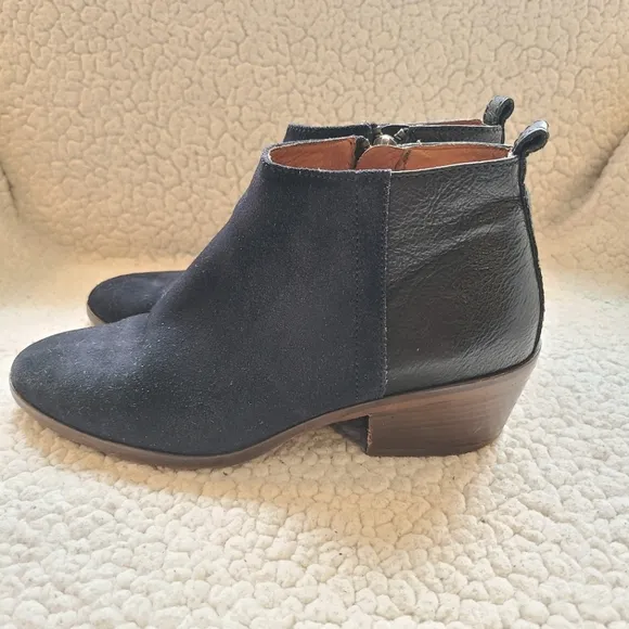 Madewell ankle boots 39101 black suede and leather