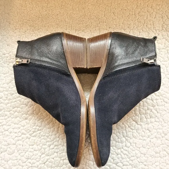 Madewell ankle boots 39101 black suede and leather