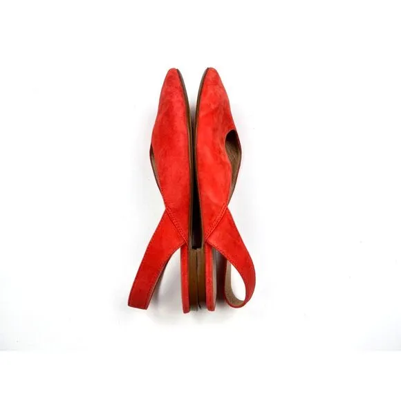 MADEWELL Ava Singback Flat Coastal Orange Suede Women 10 NWOB Leather‎ Sandals