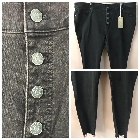 Madewell Black 9” High Rise Skinny Jeans Size 37 NWT