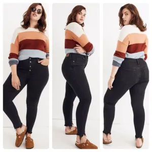 Madewell Black 9” High Rise Skinny Jeans Size 37 NWT