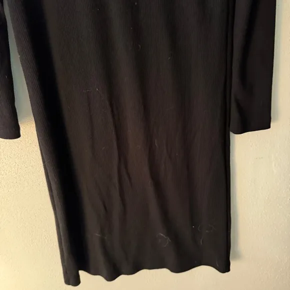 Madewell Black Long-Sleeve Pocket Tee Dress Size Small