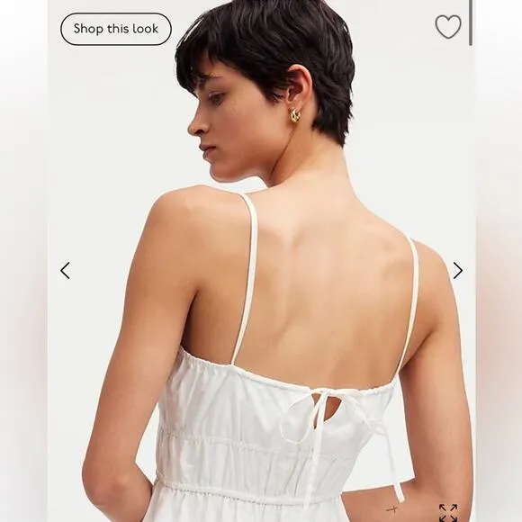 Madewell Embroidered Tank Midi Dress in Poplin White Size 12 NS131 New