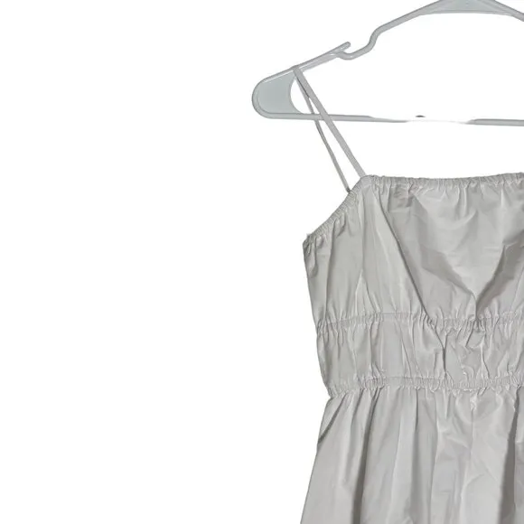 Madewell Embroidered Tank Midi Dress in Poplin Women's Size 2 in White New with