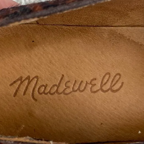 Madewell Frances Skimmer Loafer Women's Size 8.5 Brown Mini Leopard Print Flats