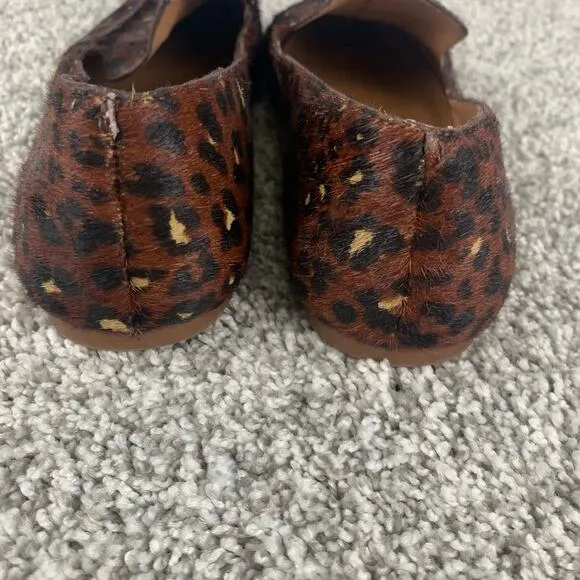 Madewell Frances Skimmer Loafer Women's Size 8.5 Brown Mini Leopard Print Flats