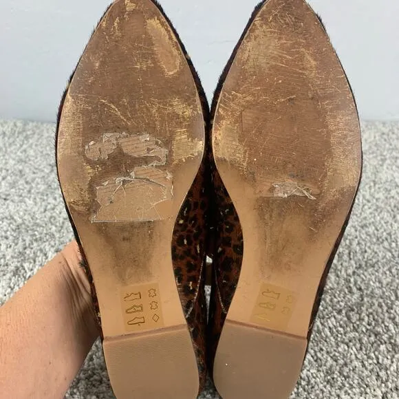Madewell Frances Skimmer Loafer Women's Size 8.5 Brown Mini Leopard Print Flats