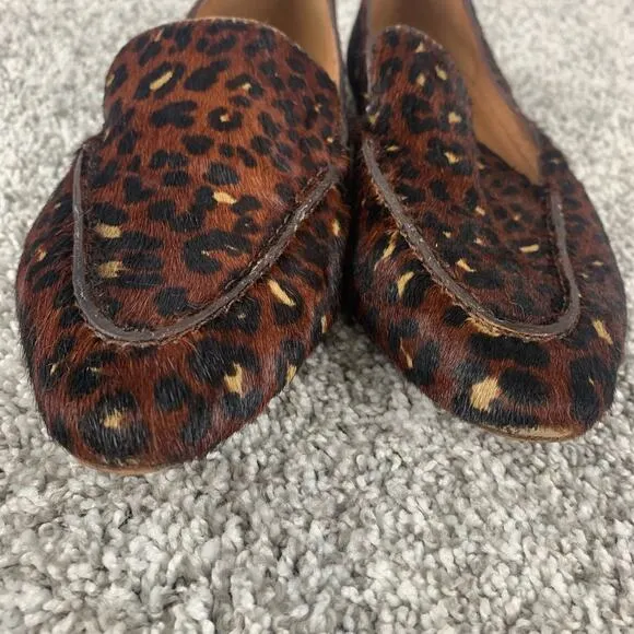 Madewell Frances Skimmer Loafer Women's Size 8.5 Brown Mini Leopard Print Flats