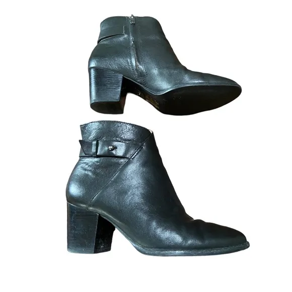 Madewell Kelci Black Leather Boots Size 9